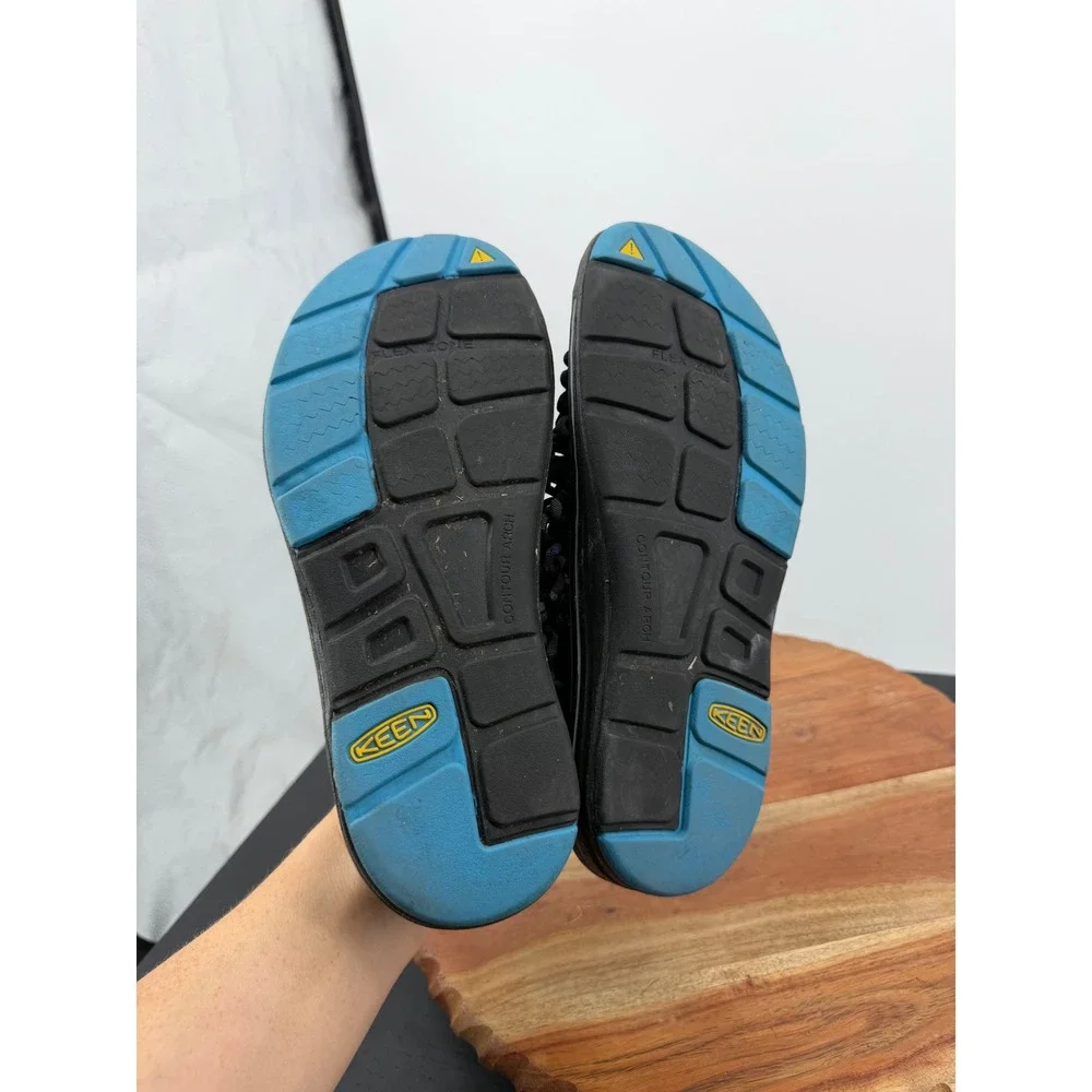 Keen Uneek Sandal Men 8 Black Blue Woven Cord Outdoor Water Shoe 1014617